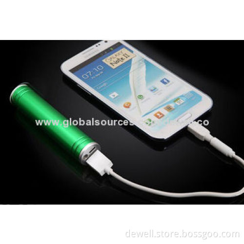 LED Mobile Phone Charger for Promotions, 1,200/2,000/2,200/2,600mAh Capacity, Slim Cylinder Design